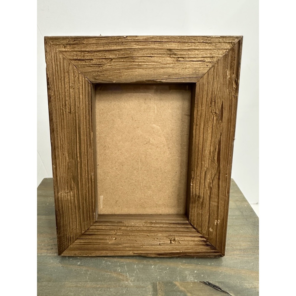 Vintage Handmade Rustic Wood Reclaimed Wooden Picture Frame Brown Mantle 5x7 Pic